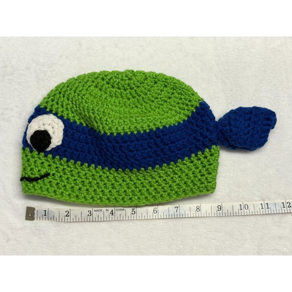 Teenage Mutant Ninja Turtle Crochet Leonardo Beanie Hat Youth Turtle Hat Crochet - Picture 6 of 6